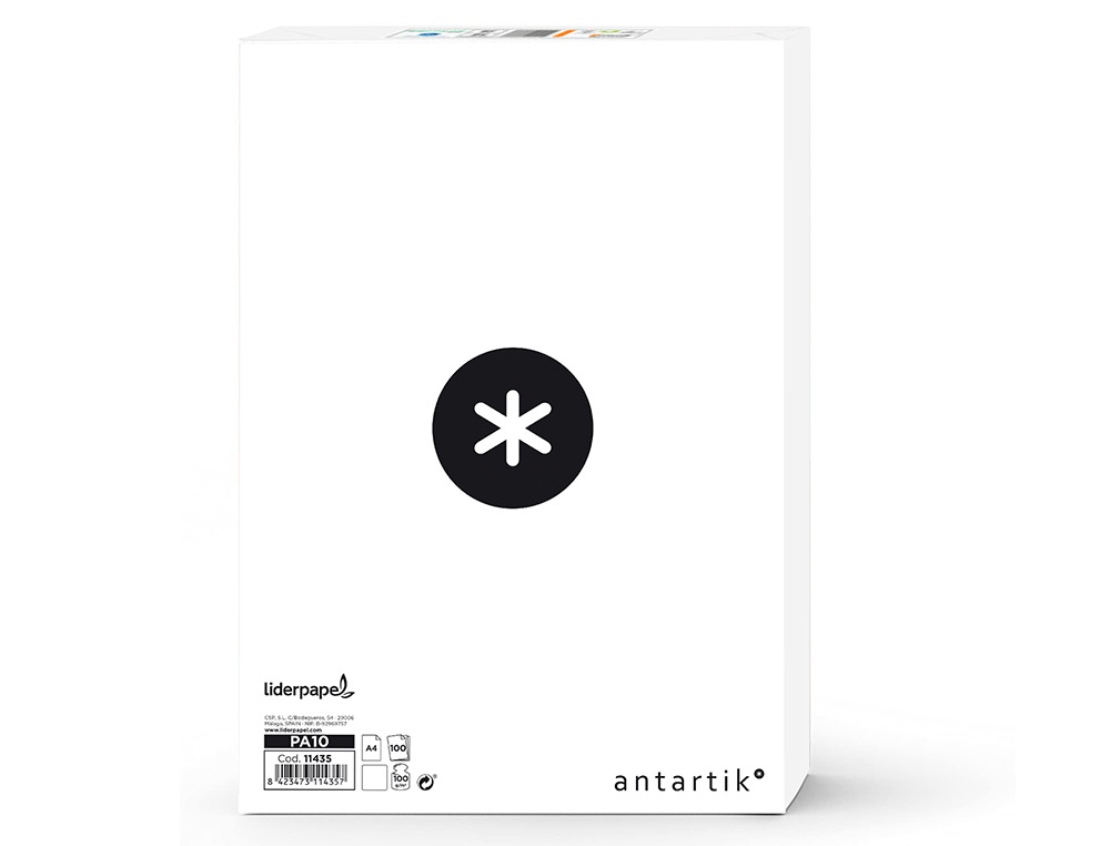 PAPIER LIDERPAPEL MULTIFONCTION ANTARTIK A4 100 G/M2 HAUTE QUALITE BLANCHEUR  169 OPACITE 95 100 FEUILLES