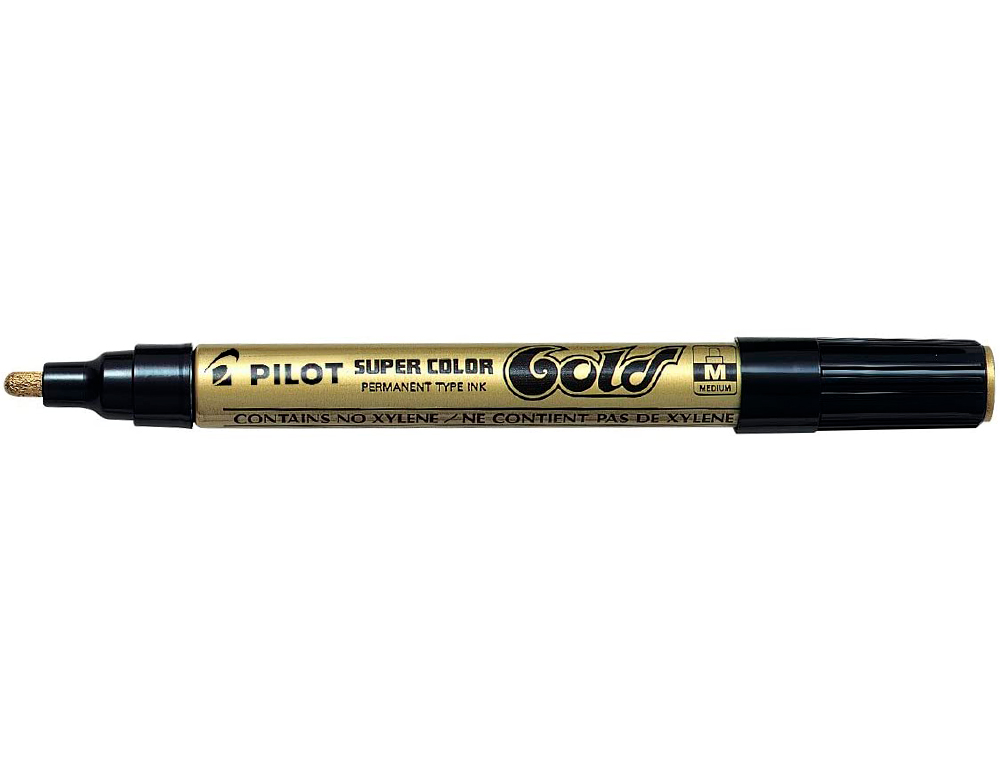 MARQUEUR PILOT FEUTRE PERMANENT ENCRE MTALLIQUE POINTE CONIQUE MEDIUM NON BISEAUTE POLYACTATE 4.5MM OR