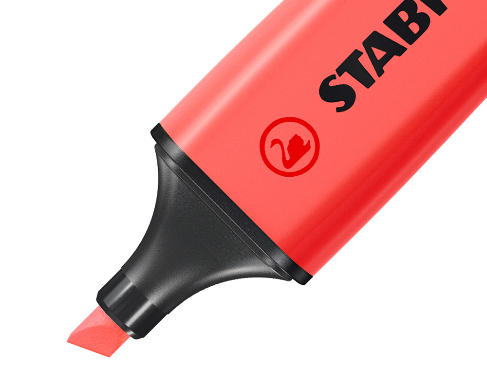 SURLIGNEUR STABILO BOSS TRACÉ 2/5MM POINTE BISEAUTÉE ENCRE UNIVERSELLE BASE EAU RÉSISTANTE LUMIÈRE COLORIS ROUGE