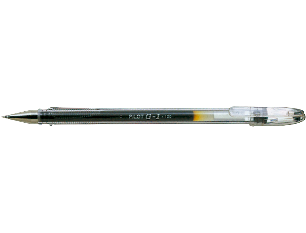 STYLO-BILLE PILOT G1 5 ÉCRITURE FINE 0.3MM ENCRE GEL RECHARGEABLE CORPS TRANSLUCIDE COLORIS NOIR