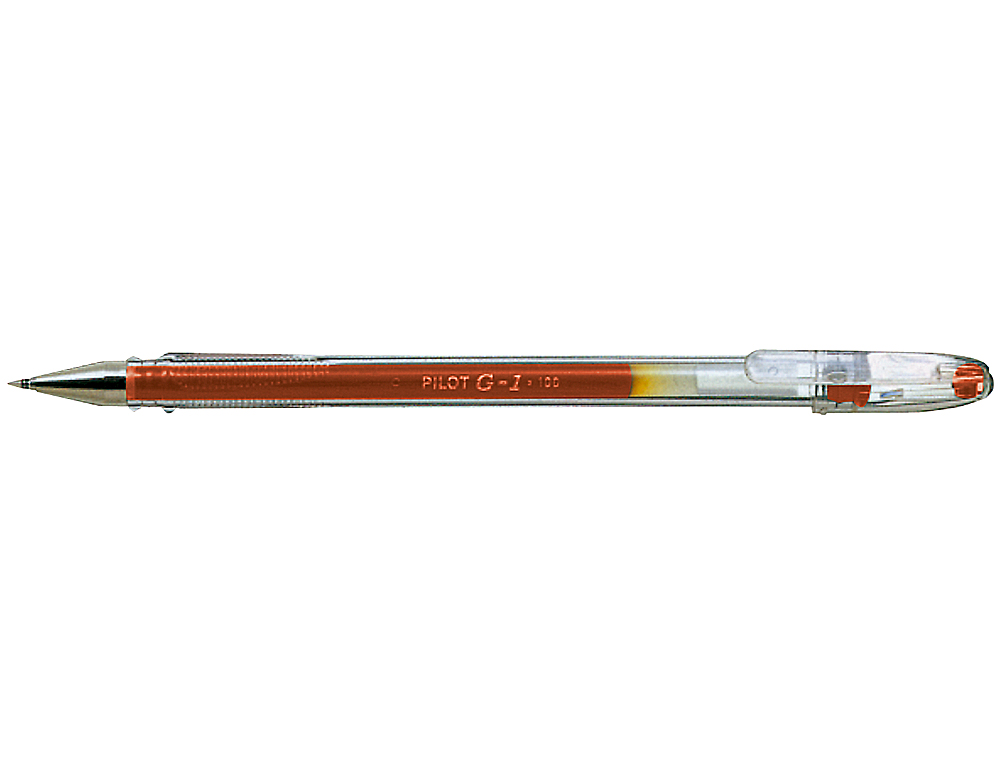 STYLO-BILLE PILOT G1 5 ÉCRITURE FINE 0.3MM ENCRE GEL RECHARGEABLE CORPS TRANSLUCIDE COLORIS ROUGE