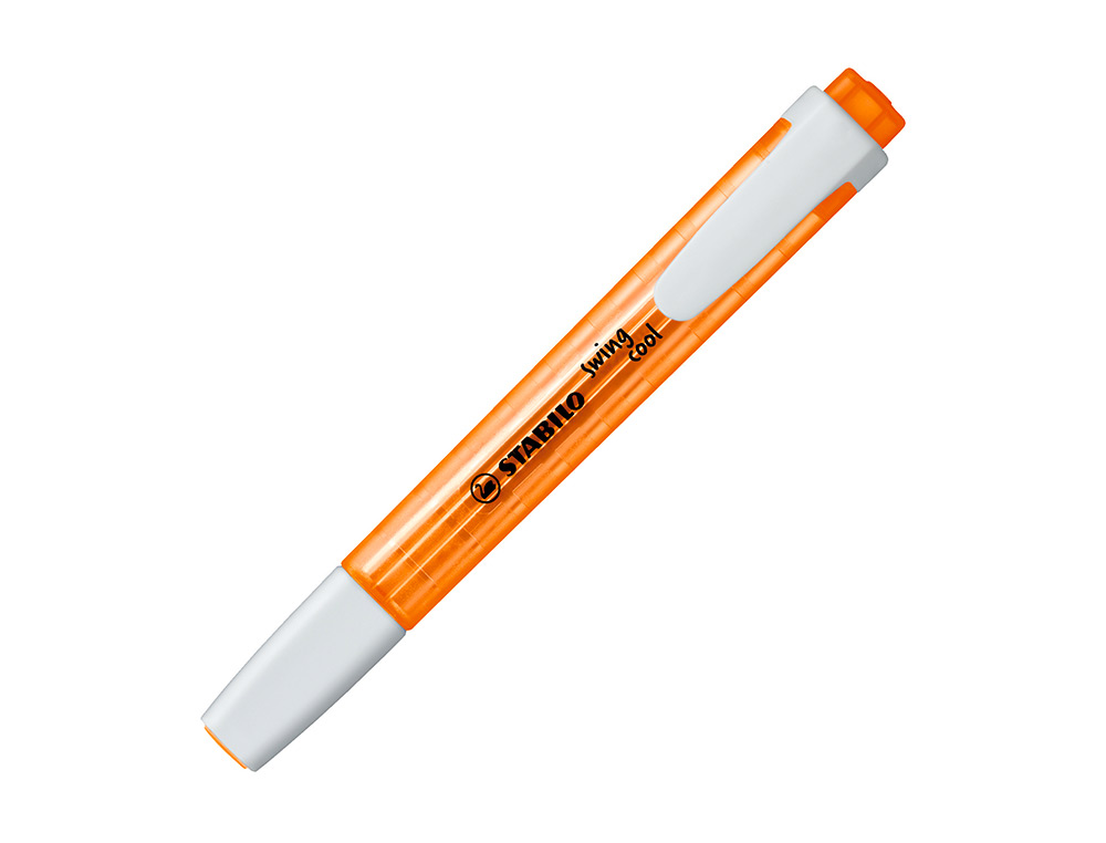 SURLIGNEUR STABILO SWING COOL MODÈLE DE POCHE AVEC AGRAFE TRACÉ 1/3MM ENCRE LIQUIDE PIGMENTÉE VISIBLE COLORIS ORANGE