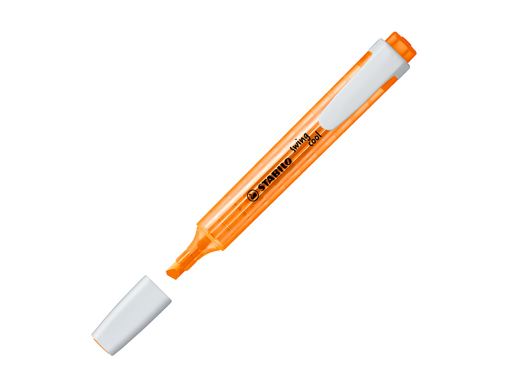 SURLIGNEUR STABILO SWING COOL MODÈLE DE POCHE AVEC AGRAFE TRACÉ 1/3MM ENCRE LIQUIDE PIGMENTÉE VISIBLE COLORIS ORANGE