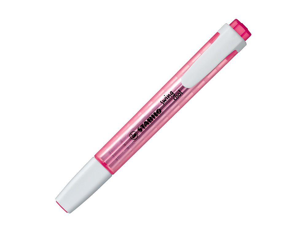 SURLIGNEUR STABILO SWING COOL MODÈLE DE POCHE AVEC AGRAFE TRACÉ 1/3MM ENCRE LIQUIDE PIGMENTÉE VISIBLE COLORIS ROSE