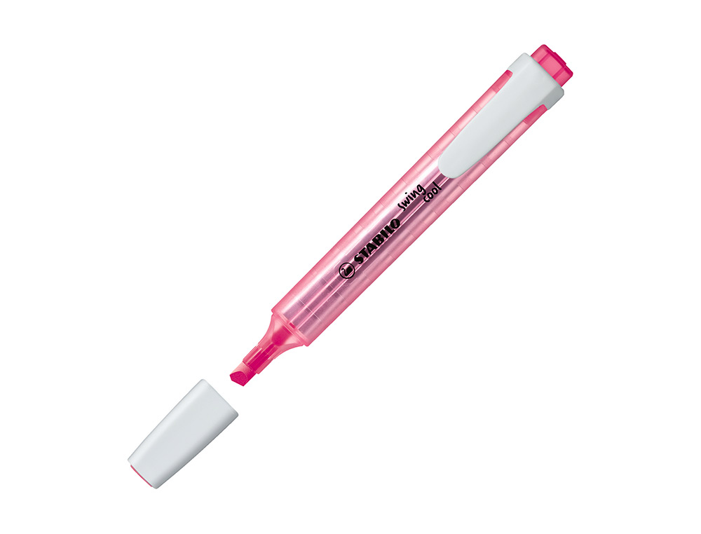 SURLIGNEUR STABILO SWING COOL MODÈLE DE POCHE AVEC AGRAFE TRACÉ 1/3MM ENCRE LIQUIDE PIGMENTÉE VISIBLE COLORIS ROSE