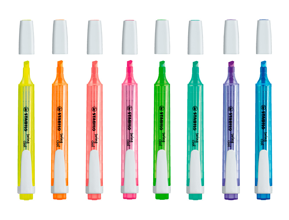 SURLIGNEUR STABILO SWING COOL MODÈLE DE POCHE AVEC AGRAFE TRACÉ 1/3MM ENCRE LIQUIDE PIGMENTÉE VISIBLE COLORIS ROSE