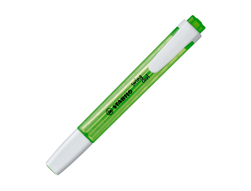 SURLIGNEUR STABILO SWING COOL MODÈLE DE POCHE AVEC AGRAFE TRACÉ 1/3MM ENCRE LIQUIDE PIGMENTÉE VISIBLE COLORIS VERT