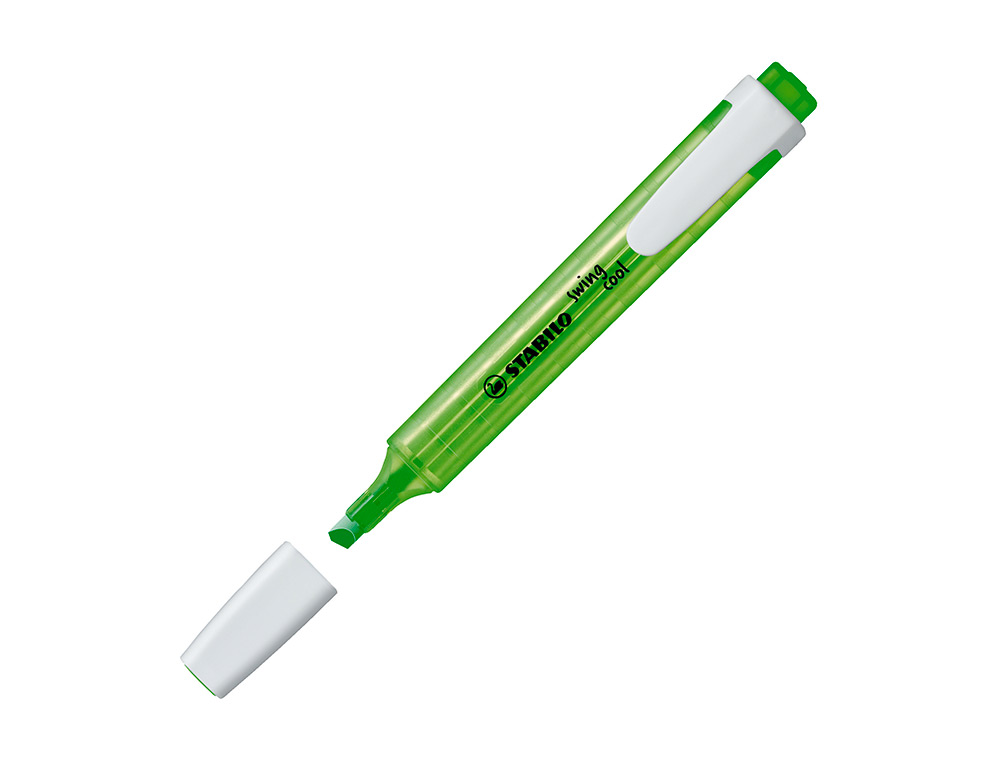 SURLIGNEUR STABILO SWING COOL MODÈLE DE POCHE AVEC AGRAFE TRACÉ 1/3MM ENCRE LIQUIDE PIGMENTÉE VISIBLE COLORIS VERT