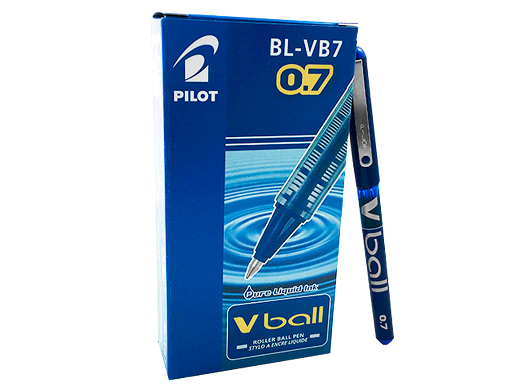 ROLLER PILOT VBALL 7 CRITURE MOYENNE 0.5MM ENCRE LIQUIDE NIVEAU VISIBLE RGULATEUR DBIT CLIP MTAL COLORIS BLEU