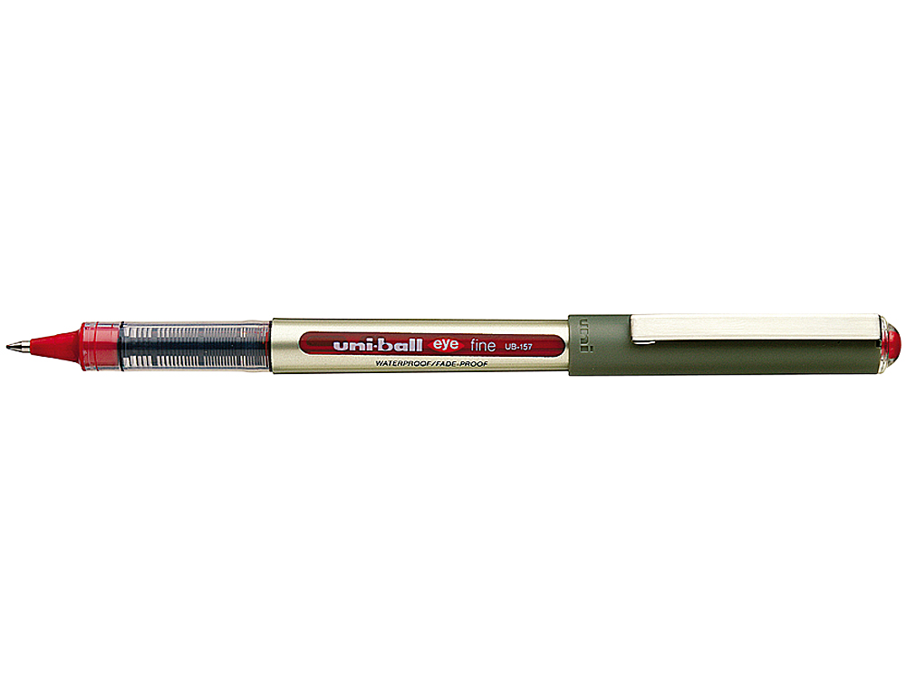 ROLLER UNIBALL UB-157 EYE CRITURE MOYENNE 0.5MM DOUBLE NIVEAU ENCRE LIQUIDE VISIBLE RGULATEUR DBIT COLORIS ROUGE