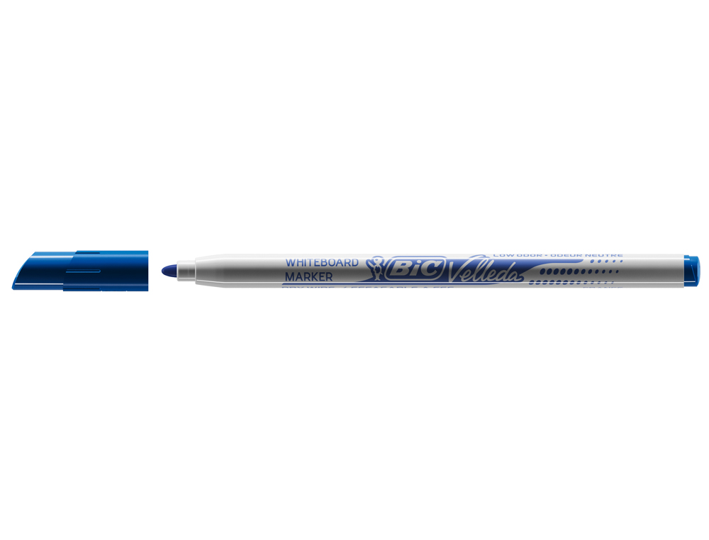 MARQUEUR BIC VELLEDA 1721 EFFAABLE POINTE OGIVE 1MM ENCRE ALCOOL SANS ODEUR CORPS PLASTIQUE BLEU
