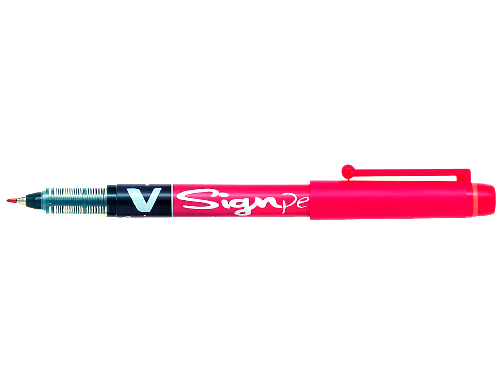 STYLO-FEUTRE PILOT V SIGN PEN CRITURE MOYENNE 0.6MM POINTE FIBRE POLYESTER ENCRE INTENSE LIQUIDE NIVEAU VISIBLE ROUGE