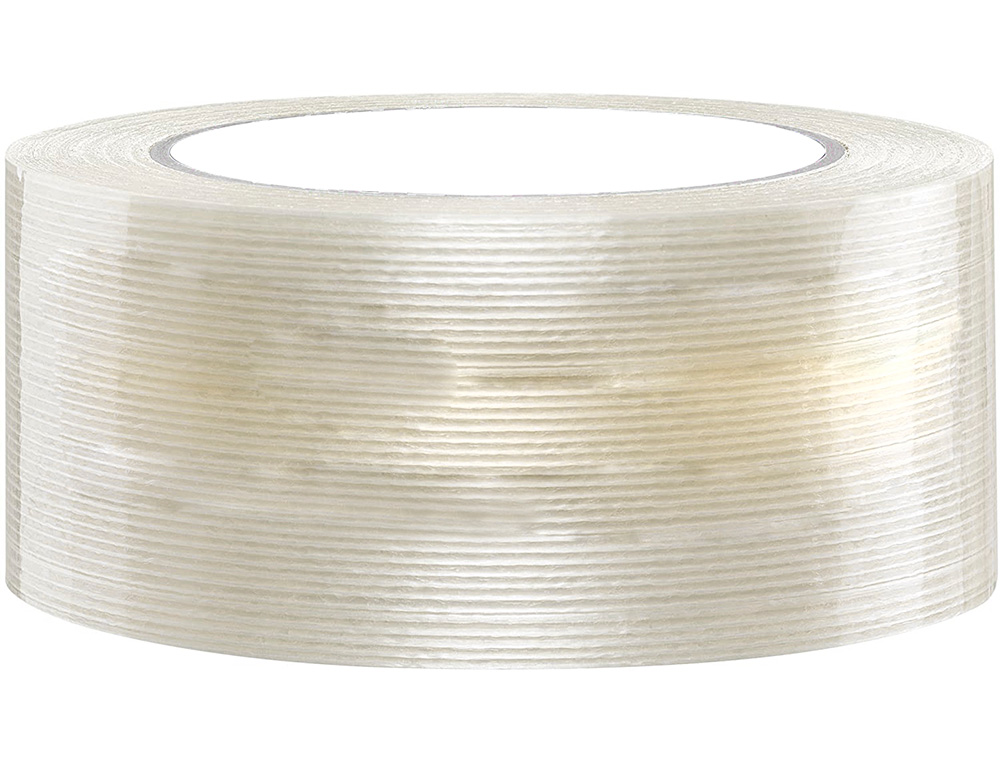 RUBAN ADHESIF ARME Q-CONNECT IMPERMEABLE FILS POLYESTER POUR RENFORCER EMBALLAGES PRODUITS TRES LOURDS 50MMX50M