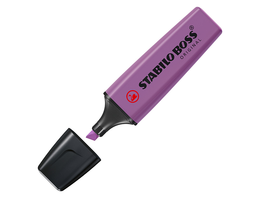 SURLIGNEUR STABILO BOSS TRACÉ 2/5MM POINTE BISEAUTÉE ENCRE UNIVERSELLE BASE EAU RÉSISTANTE LUMIÈRE COLORIS LAVANDE