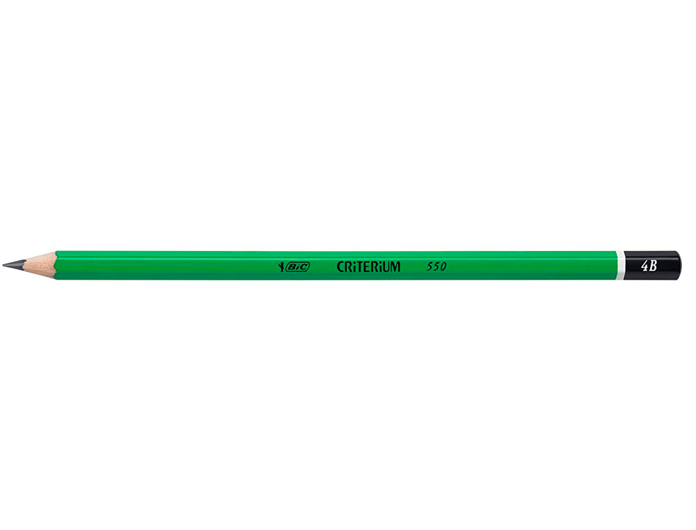 CRAYON GRAPHITE BIC CRITÉRIUM 550 4B BOIS HEXAGONAL TÊTE TREMPÉE BAGUÉE EXCELLENTE TAILLABILITÉ