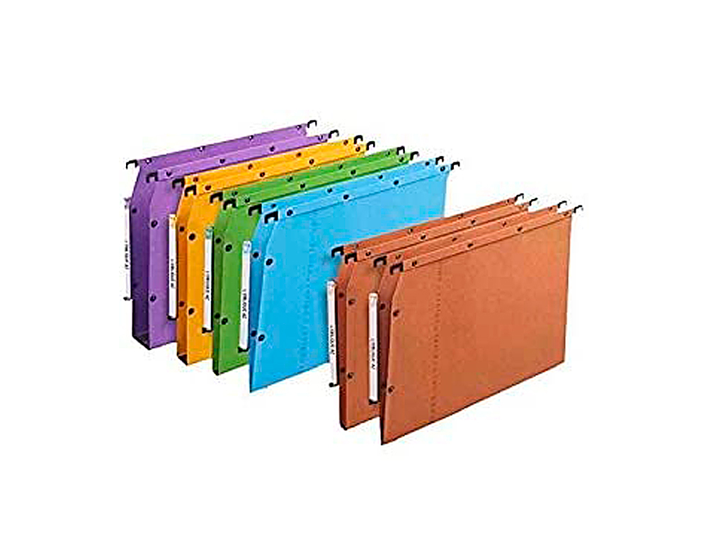 DOSSIER SUSPENDU L'OBLIQUE AZV ULTIMATE KRAFT 240G ARMOIRE ENTRAXE 330MM H275MM FOND V PORTE-TIQUETTE PACK 10 UNITS