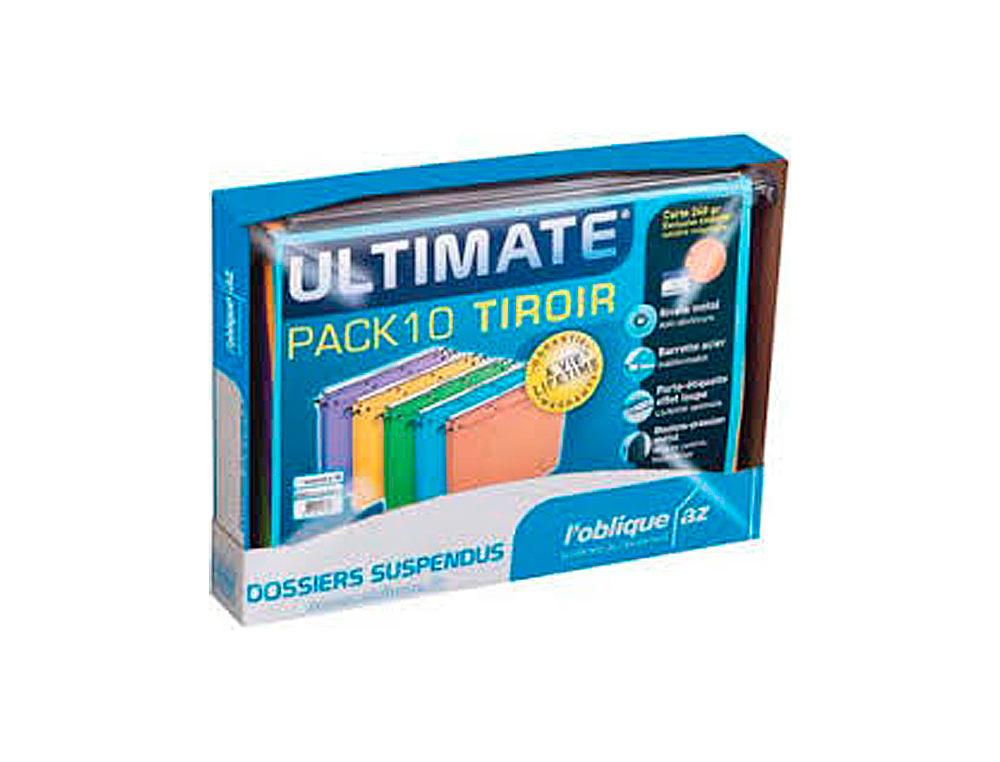 DOSSIER SUSPENDU L'OBLIQUE CARTE CANSON KRAFT ORANGE 240G TIROIR ENTRAXE 330MM H250MM FOND V BARETTE ACIER PACK 10U