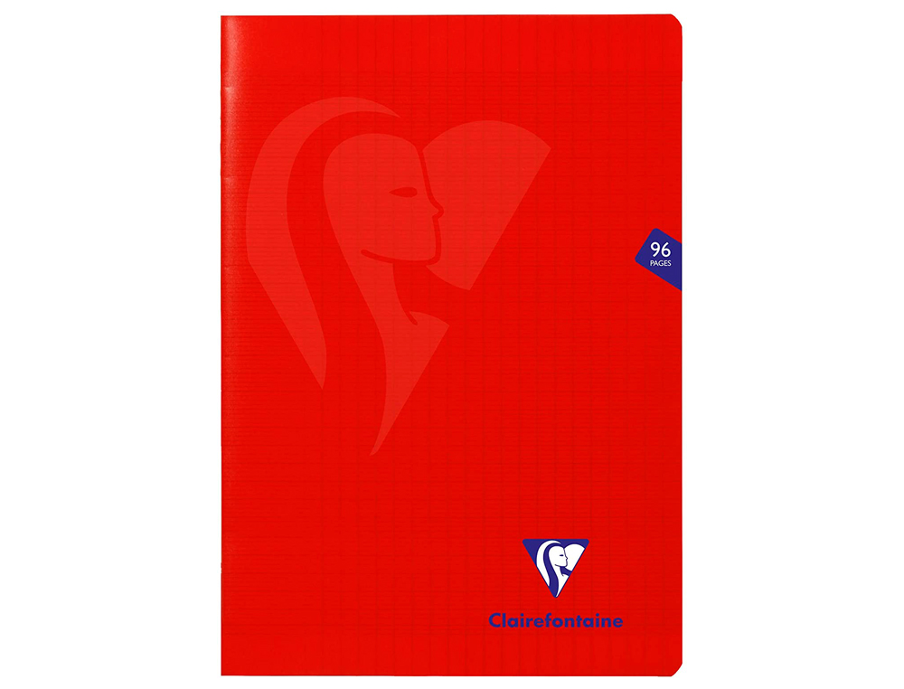 CAHIER PIQUÉ CLAIREFONTAINE MIMESYS COUVERTURE POLYPROPYLÈNE A4 21X29,7CM 96 PAGES 90G RÉGLURE SÉYÈS COLORIS ROUGE