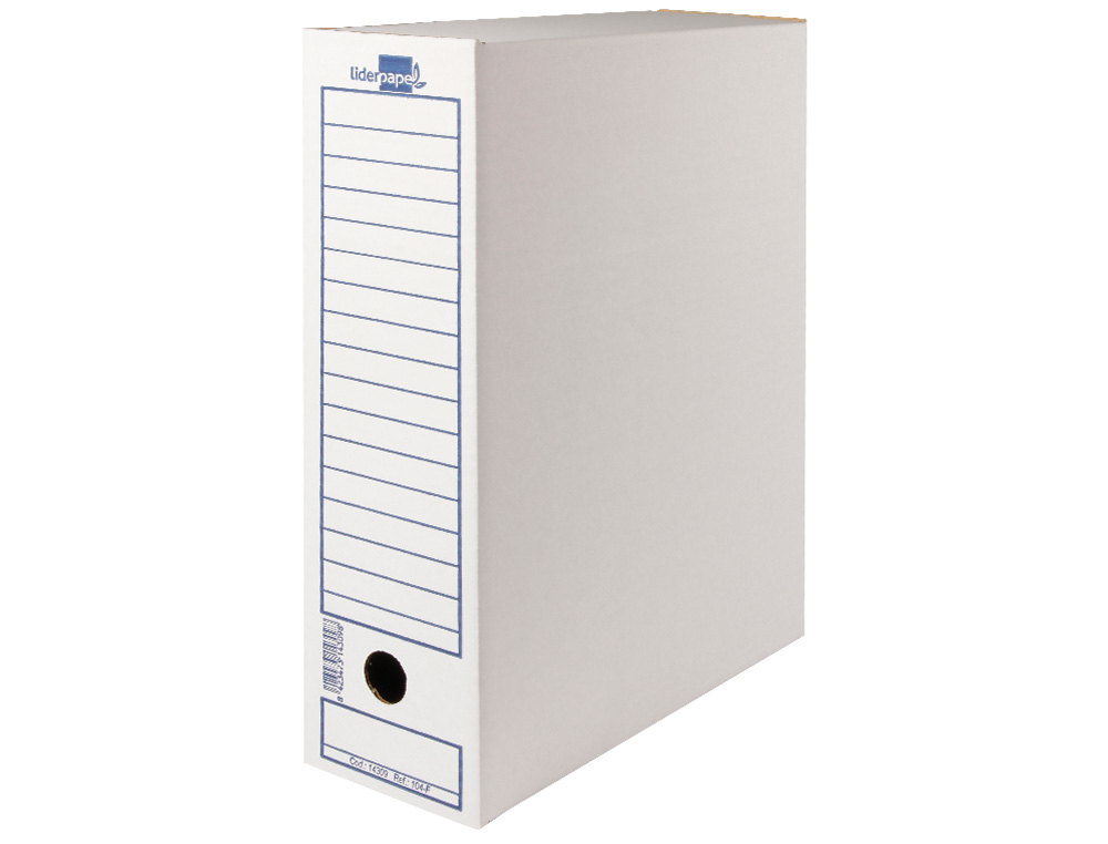 BOITE A ARCHIVES LIDERPAPEL CARTON RECYCLE 325G/M2 DOS    100MM 365X100X251MM COLORIS   BLANC