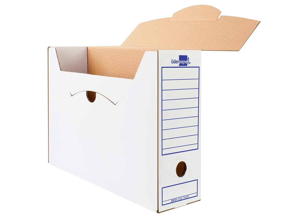 BOITE A ARCHIVES LIDERPAPEL CARTON RECYCLE 325G/M2 DOS    100MM 365X100X251MM COLORIS   BLANC