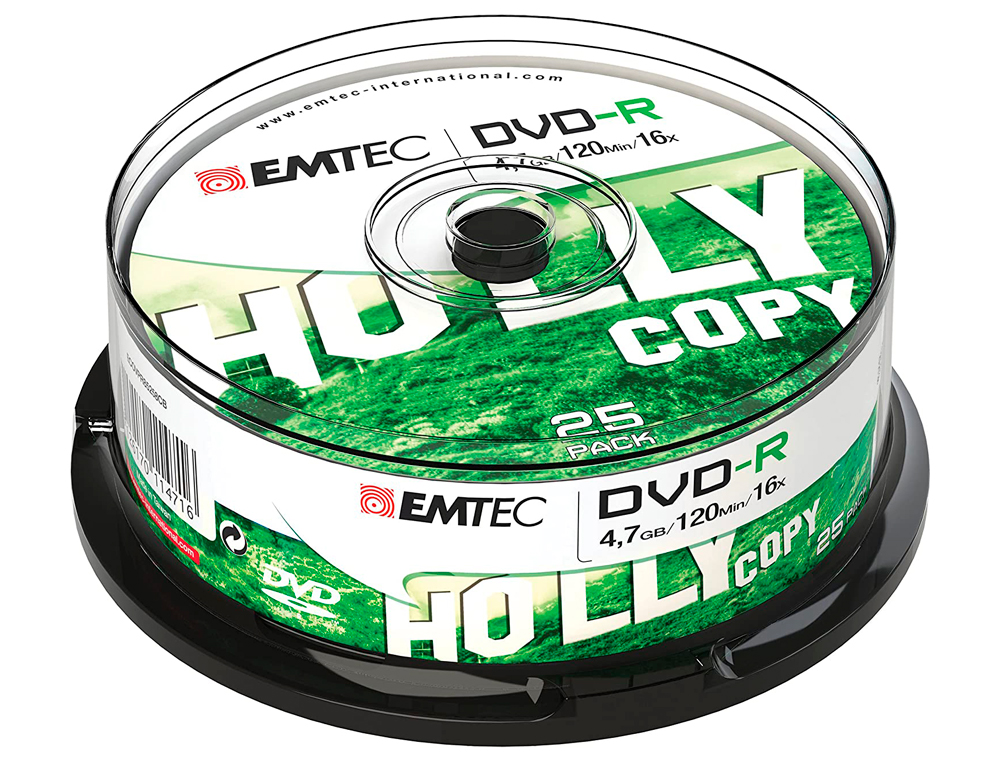 DVD-R EMTEC RÉINSCRIPTIBLE 4.7GB VITESSE 16X TOUR 25 UNITÉS