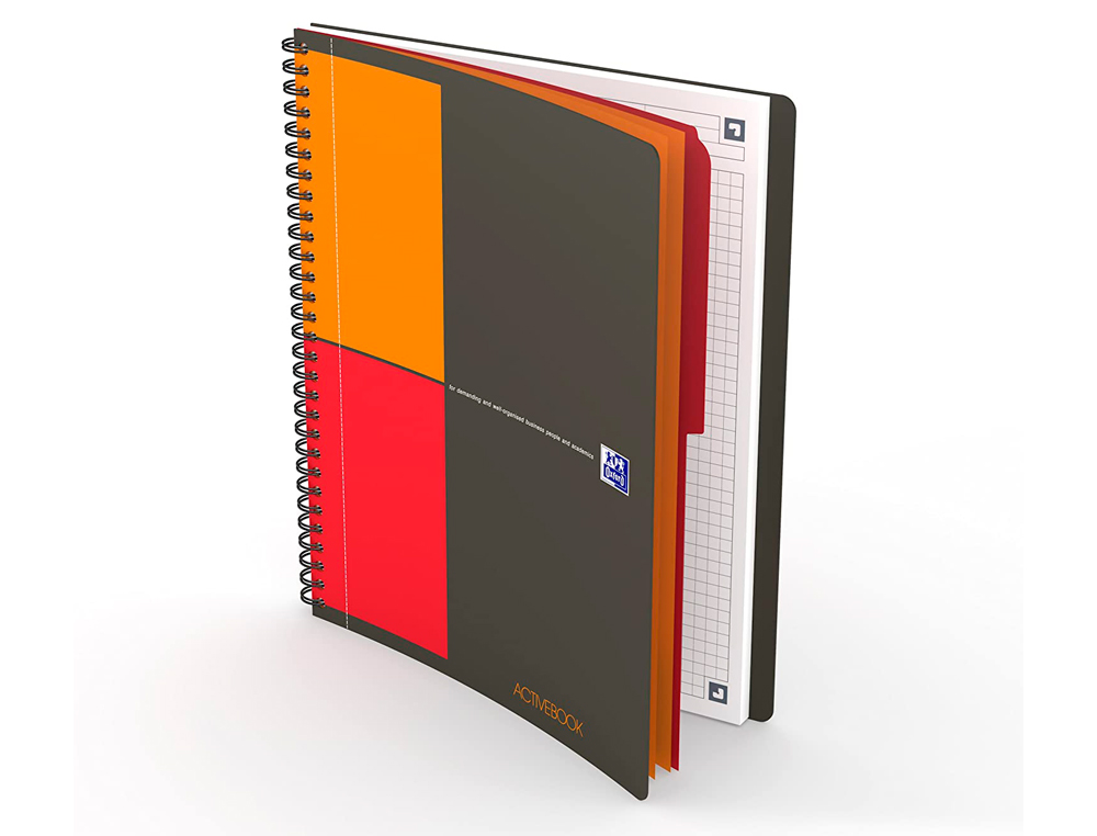 CAHIER OXFORD ACTIVEBOOK RELIURE INTÉGRALE B5 17,6X25CM 160 PAGES 80G QUADRILLAGE 5MM