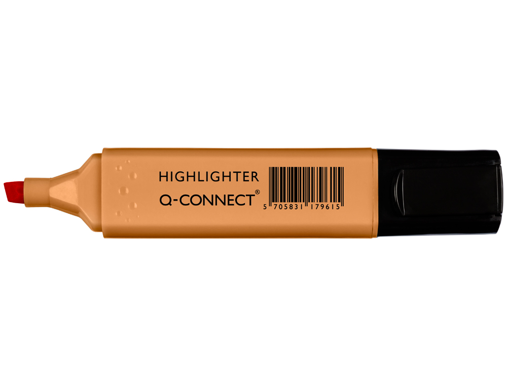 SURLIGNEUR Q-CONNECT PASTEL TRACÉ 2/5 MM POINTE BISEAUTÉE COLORIS ORANGE