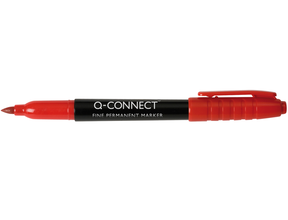 MARQUEUR Q-CONNECT CD-DVD POINTE RONDE ÉCRITURE LARGE 1MM ENCRE INDÉLEBILE SÉCHAGE RAPIDE BASE ALCOOL COULEUR ROUGE