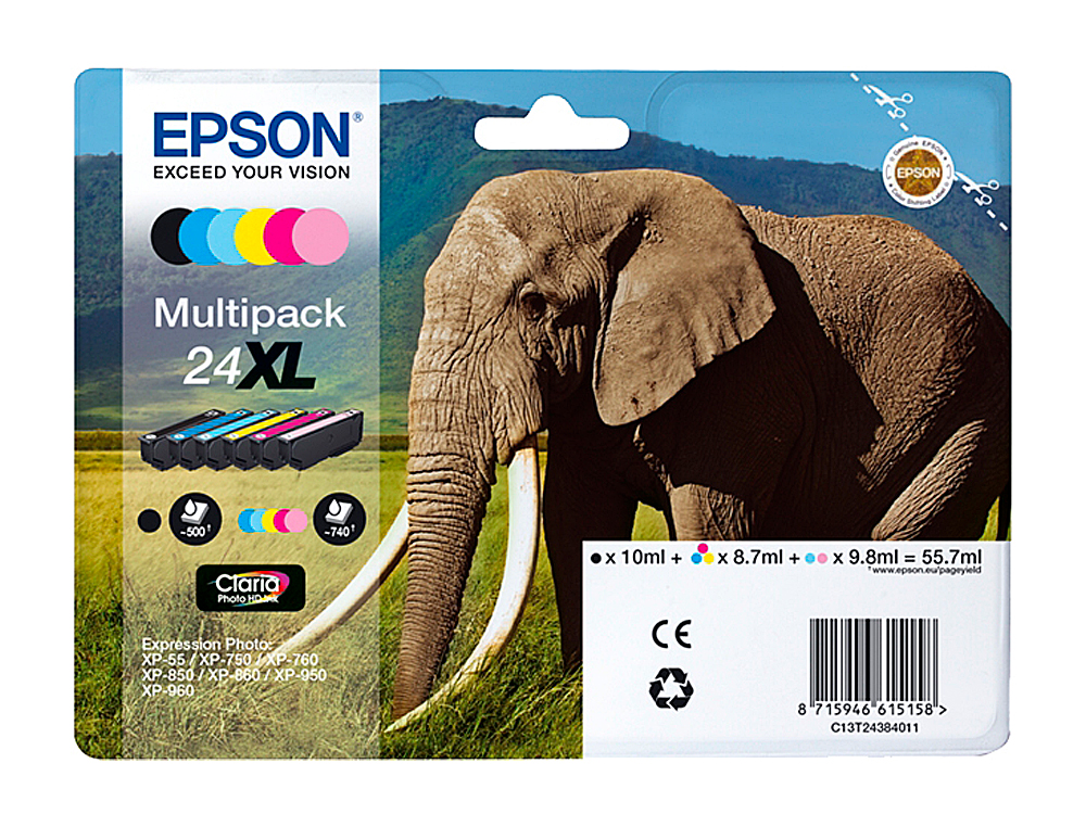 CARTOUCHE EPSON 24XL EXPRESSION PHOTO HAUTE CAPACIT XP-55/XP-750/XP-760/XP-850/XP-860