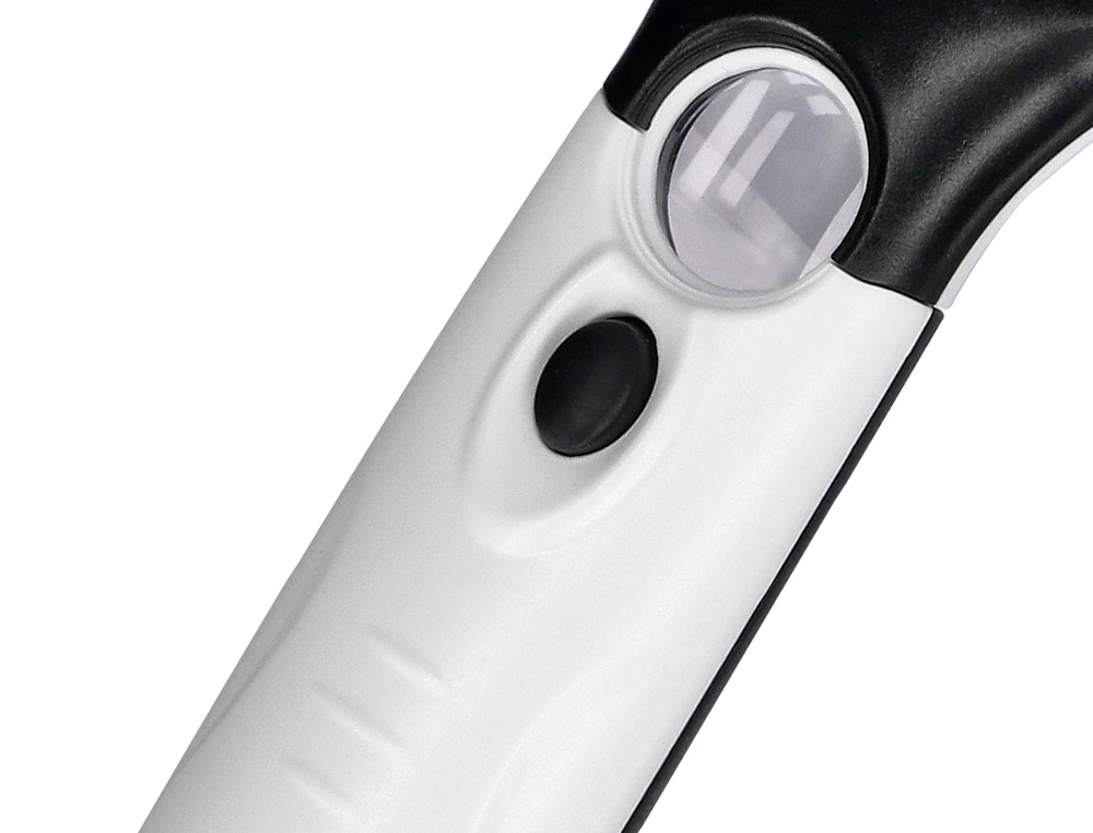 LOUPE ÉLECTRIQUE Q-CONNECT LENTILLE VERRE RONDE 75MM DIAMÈTRE MONTURE ABS GROSSISSEMENT PAR 3 3 AMPOULES LED
