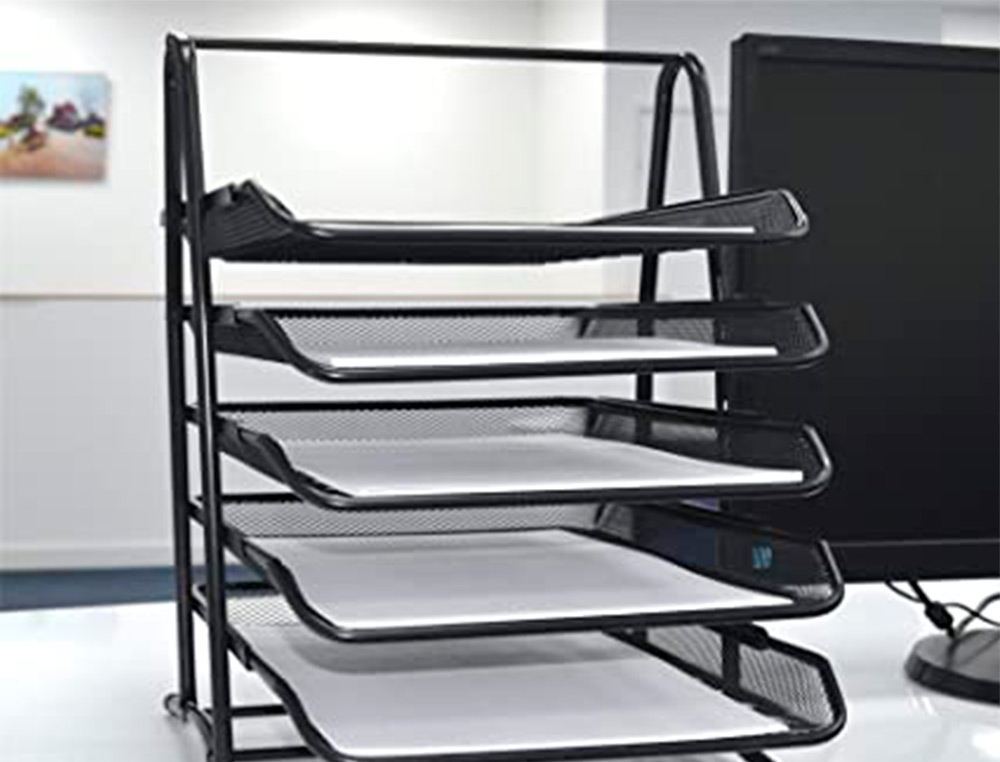CORBEILLES COURRIER Q-CONNECT MAILLE METALLIQUE DOCUMENTS   A4 350X275X375 MM COLORIS     NOIR - SET 5 UN