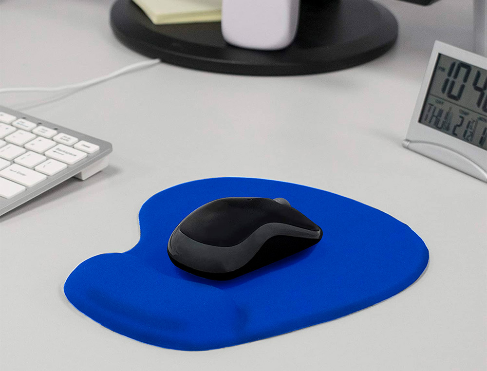 TAPIS SOURIS Q-CONNECT REPOSE-POIGNET MOUSSE AUGMENTE CONFORT FACILEMENT NETTOYABLE COLORIS BLEU