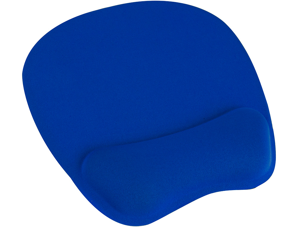 TAPIS SOURIS Q-CONNECT REPOSE-POIGNET ERGONOMIQUE MOUSSE GRAND CONFORT FACILEMENT NETTOYABLE COLORIS BLEU