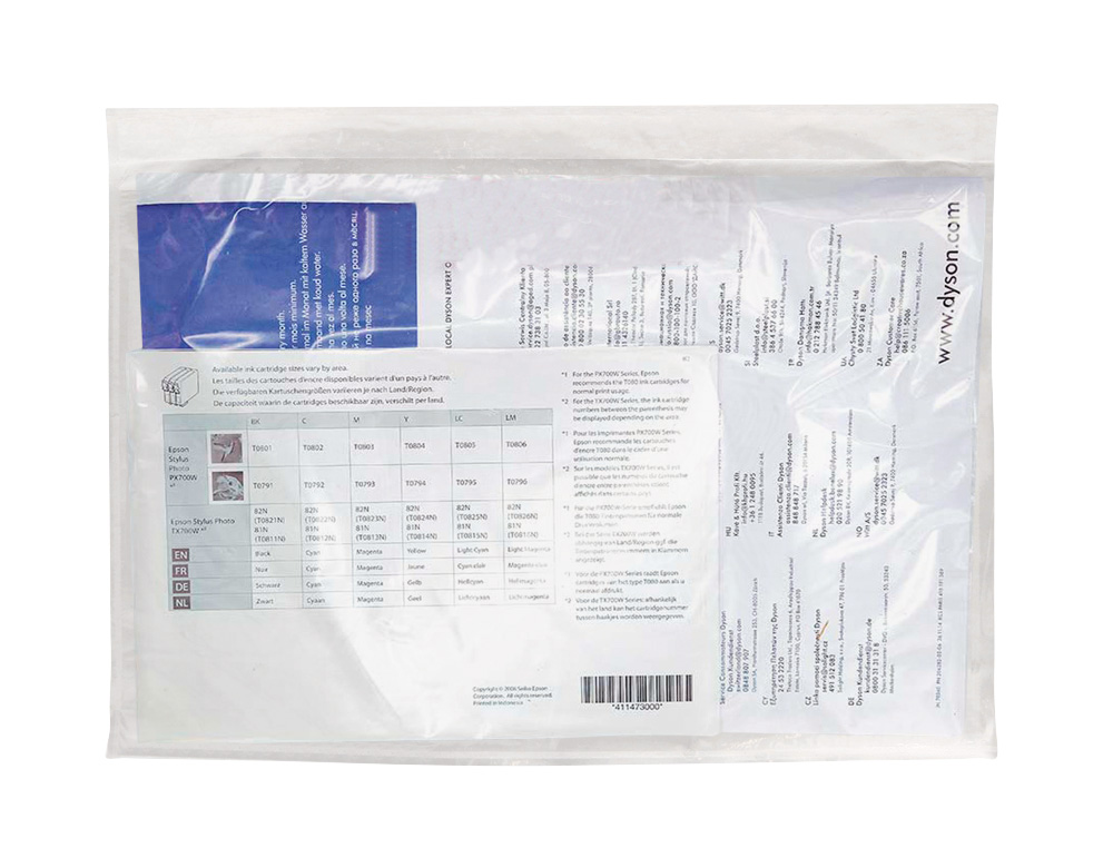 POCHETTE PORTE-DOCUMENTS Q-CONNECT AUTO-ADHESIVE TRANSPARENTE 310X230MM PAQUET 100 UNITES