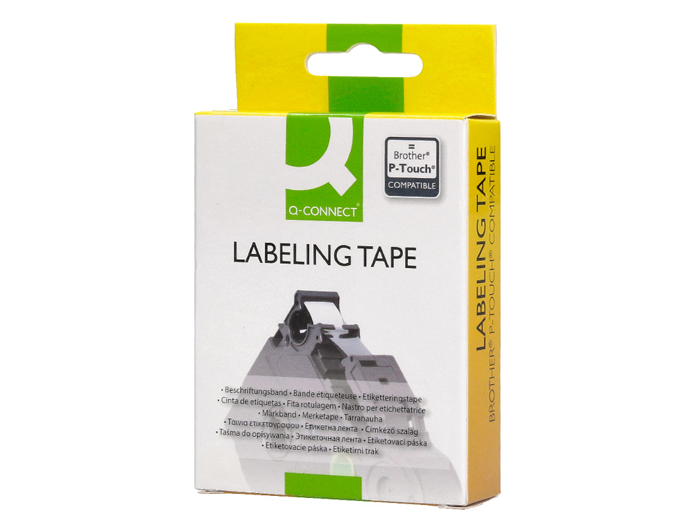 RUBAN TITREUSE Q-CONNECT TZE-211 BLANC-NOIR 6 MM X 8 MT OZE-211