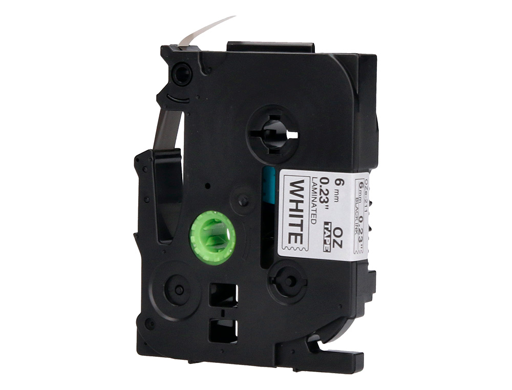 RUBAN TITREUSE Q-CONNECT TZE-211 BLANC-NOIR 6 MM X 8 MT OZE-211
