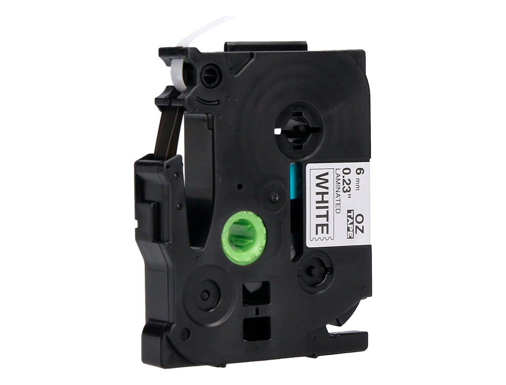 RUBAN TITREUSE Q-CONNECT TZE-211 BLANC-NOIR 6 MM X 8 MT OZE-211