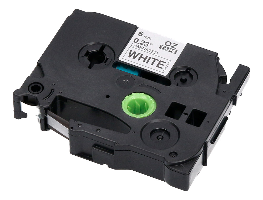 RUBAN TITREUSE Q-CONNECT TZE-211 BLANC-NOIR 6 MM X 8 MT OZE-211