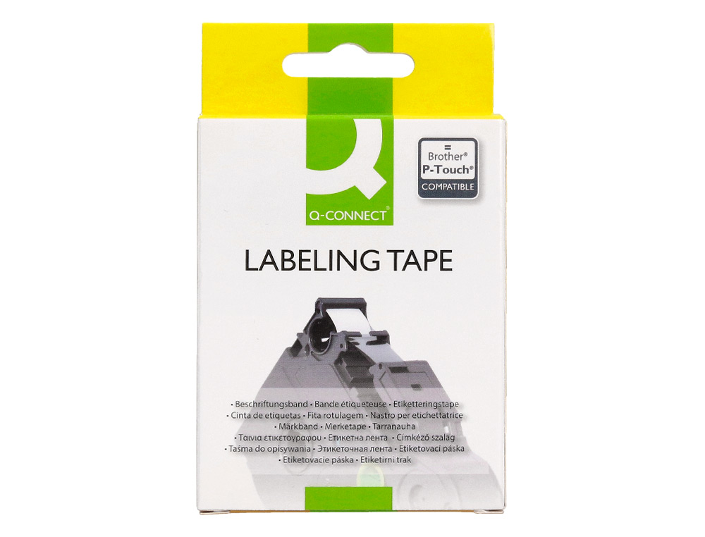 RUBAN TITREUSE Q-CONNECT TZE-211 BLANC-NOIR 6 MM X 8 MT OZE-211