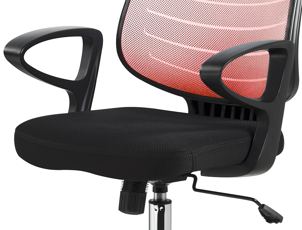 CHAISE BUREAU Q-CONNECT ROTATIVE BASE METAL MAILLE MAXIMUM SUPPORTE 130KG 920+80X580X600MM ROUGE