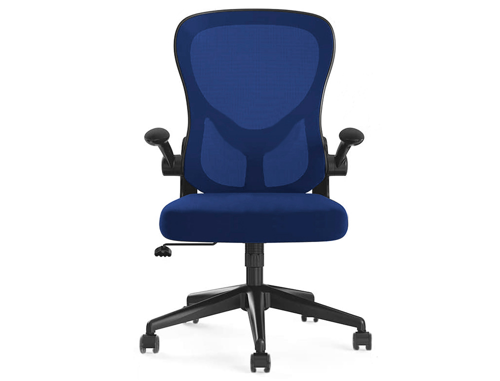 CHAISE BUREAU Q-CONNECT ROTATIVE BASE NYLON MAILLE MAXIMUM SUPPORTE 130KG 910+75X550X610MM COLORIS BLEU