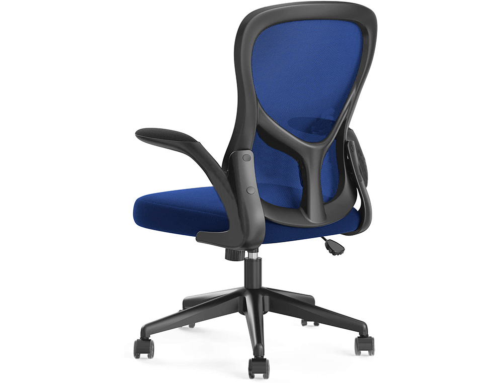 CHAISE BUREAU Q-CONNECT ROTATIVE BASE NYLON MAILLE MAXIMUM SUPPORTE 130KG 910+75X550X610MM COLORIS BLEU