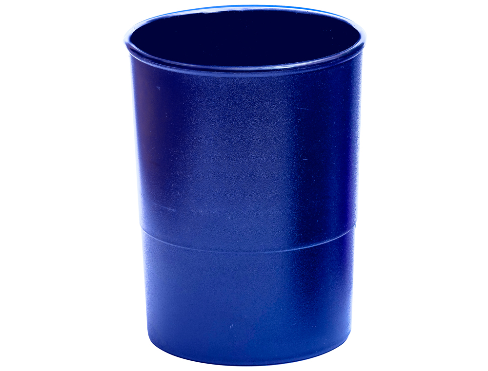 POT A CRAYONS Q-CONNECT PLASTIQUE HAUTEUR 100MM DIAMETRE 75MM COLORIS BLEU OPAQUE