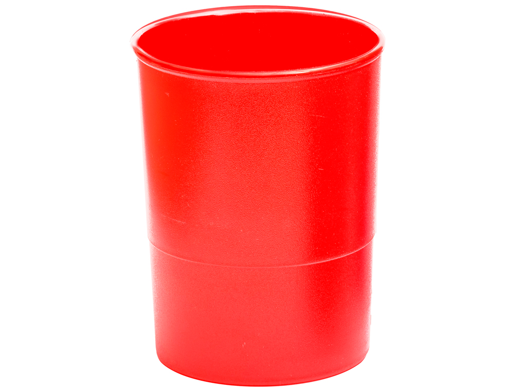 POT A CRAYONS Q-CONNECT PLASTIQUE HAUTEUR 100MM DIAMETRE 75MM COLORIS ROUGE OPAQUE
