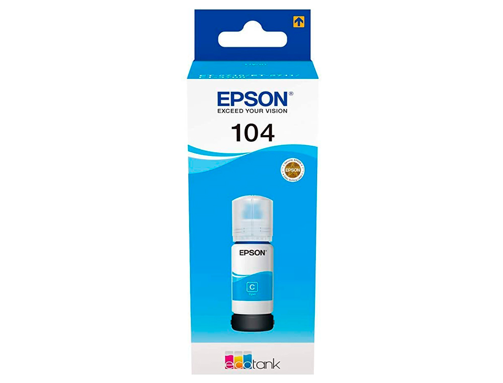 CARTOUCHE ENCRE EPSON ECOTANK 104 ET-2710 / 2711 / 2712 / 2720 / 2726 / 4700 7.500 PAGES CYAN