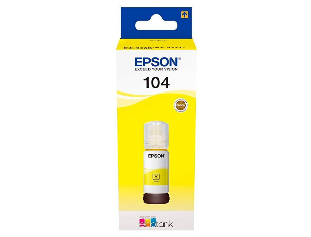 CARTOUCHE ENCRE EPSON ECOTANK 104 ET-2710 / 2711 / 2712 / 2720 / 2726 / 4700 7.500 PAGES JAUNE