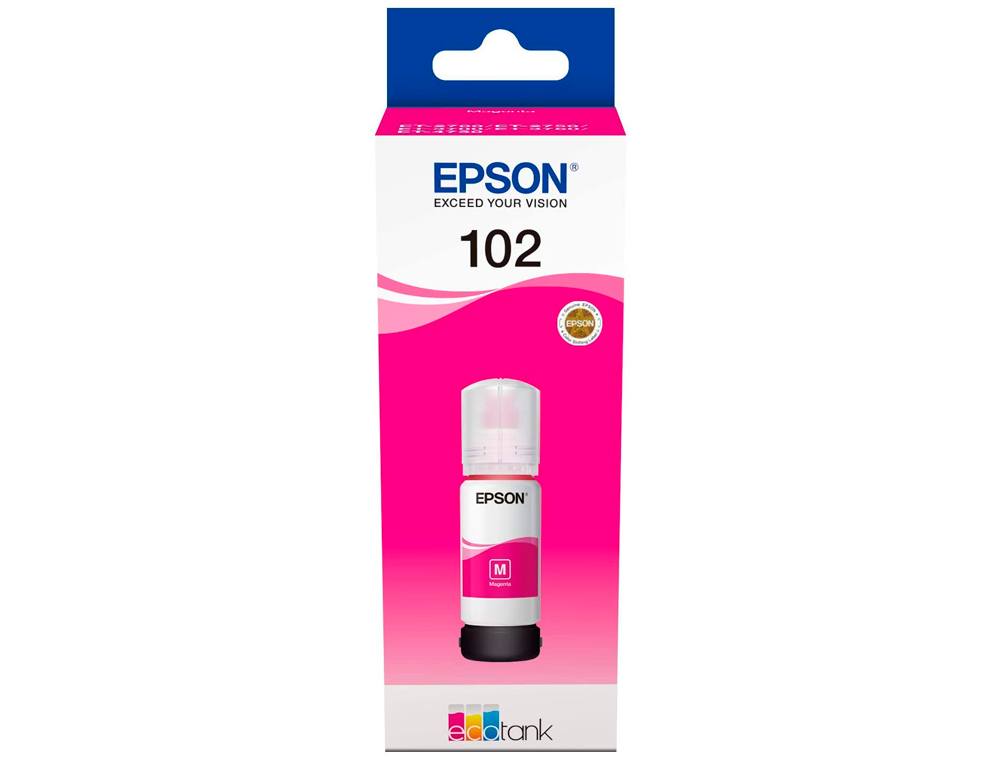 CARTOUCHE EPSON JET ENCRE ECOTANK 102 ET-2700 / 2750 /  3700 / 3750 / 4750 BOTE DE 70 ML MAGENTA 6000 PAGES