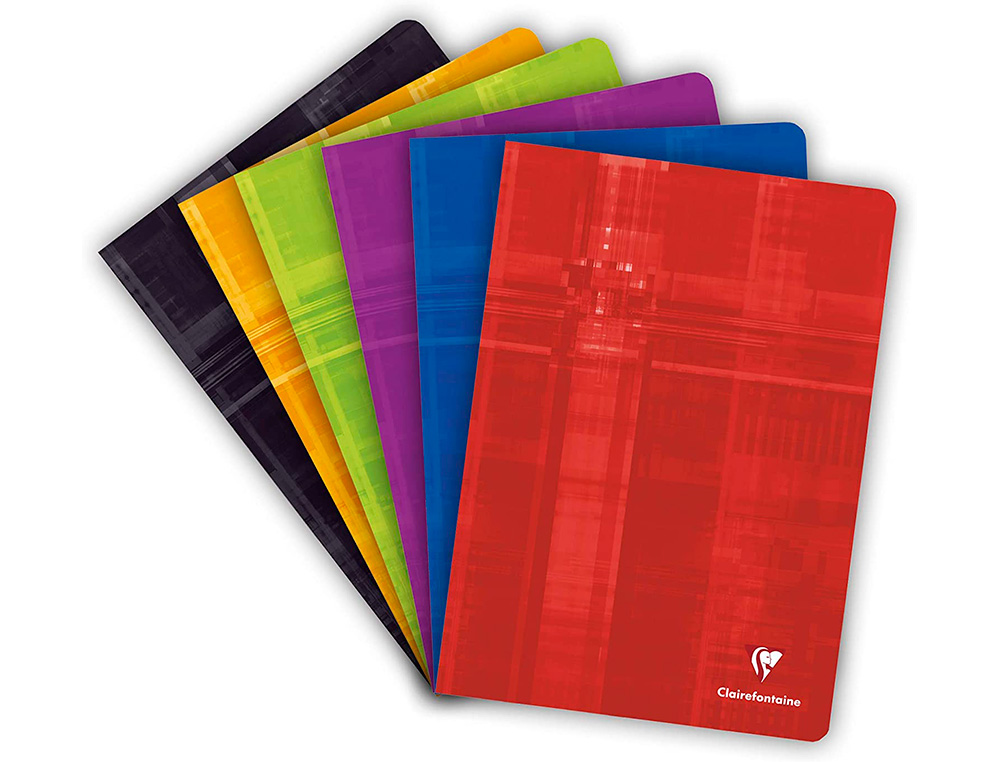 CAHIER PIQUE CLAIREFONTAINE COUVERTURE CARTE PELLICULEE 24X32CM 96 PAGES 90G SEYES LOT 4 UNITES