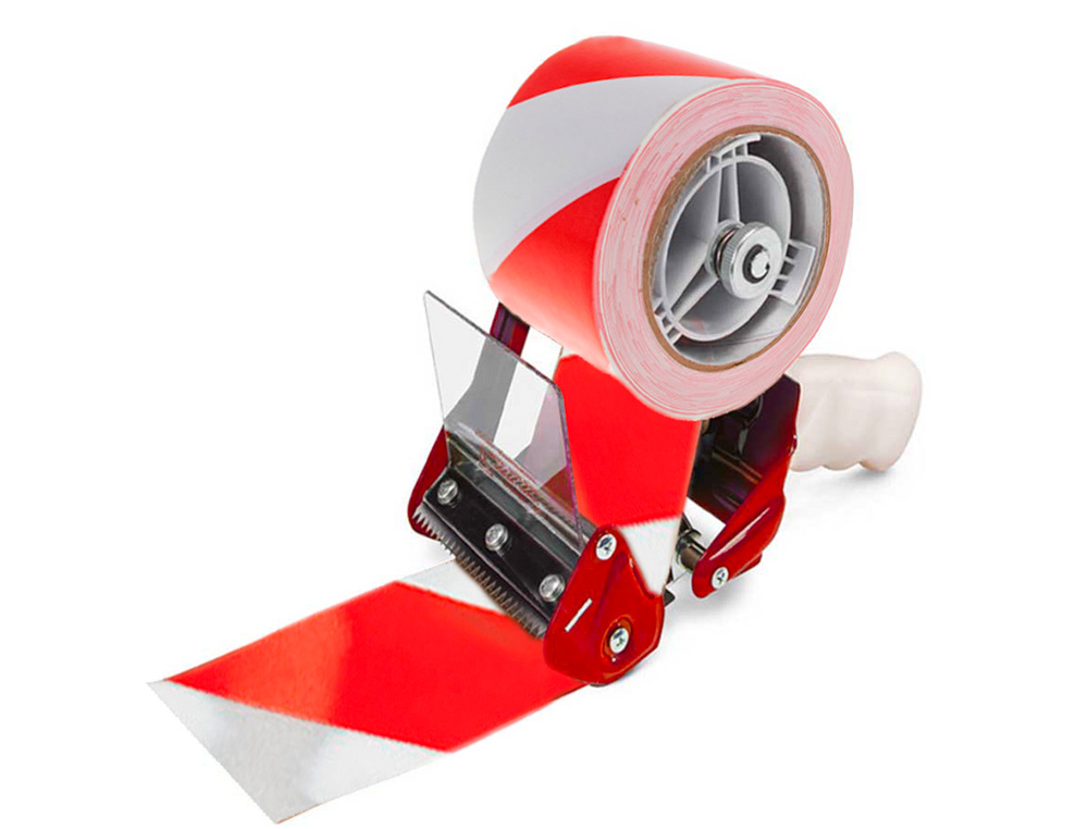 RUBAN BALISAGE Q-CONNECT NON ADHESIF TRES RESISTANT 75MMX300M COLORIS ROUGE/BLANC