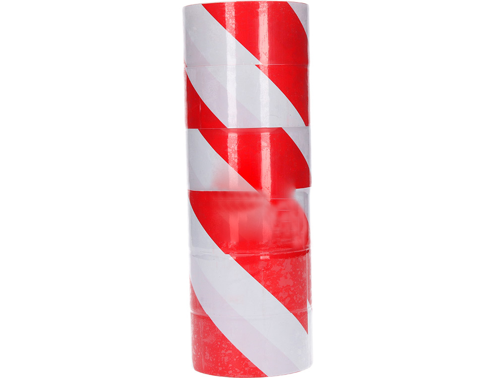 RUBAN BALISAGE Q-CONNECT NON ADHESIF TRES RESISTANT 75MMX300M COLORIS ROUGE/BLANC